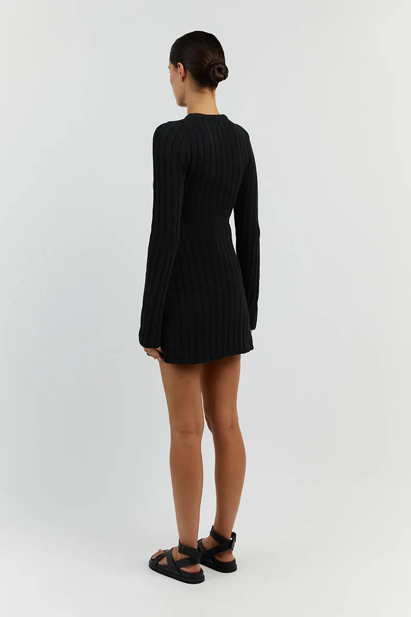 STEVIE BLACK LONG SLEEVE MINI DRESS