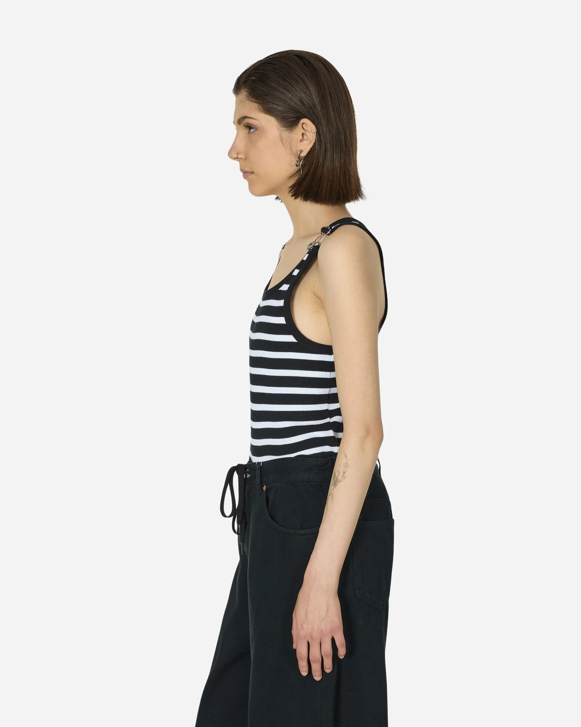 Strapped Marinière Tank Top Black / White