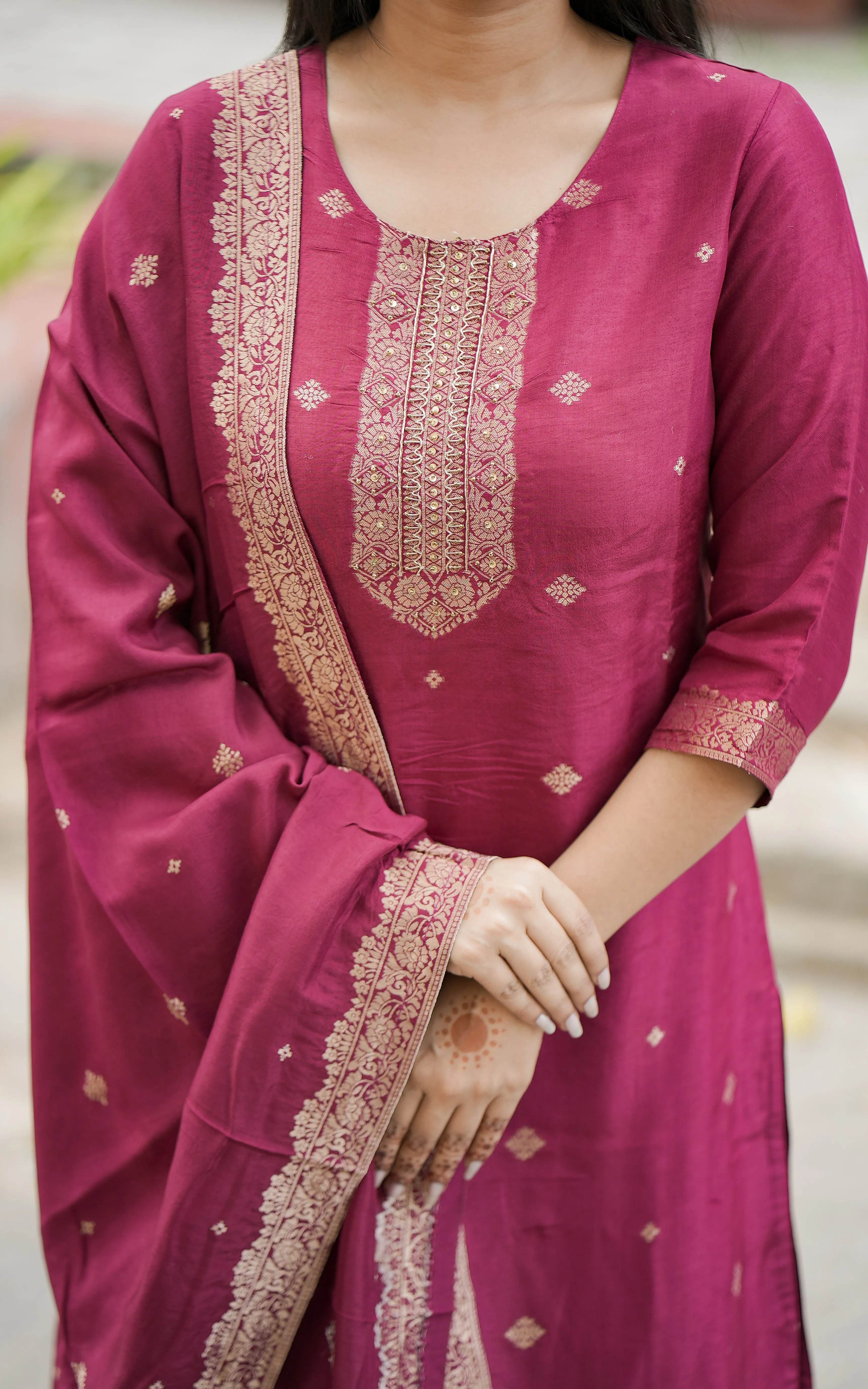 Suhana Maroon (Kurti  Dupatta)