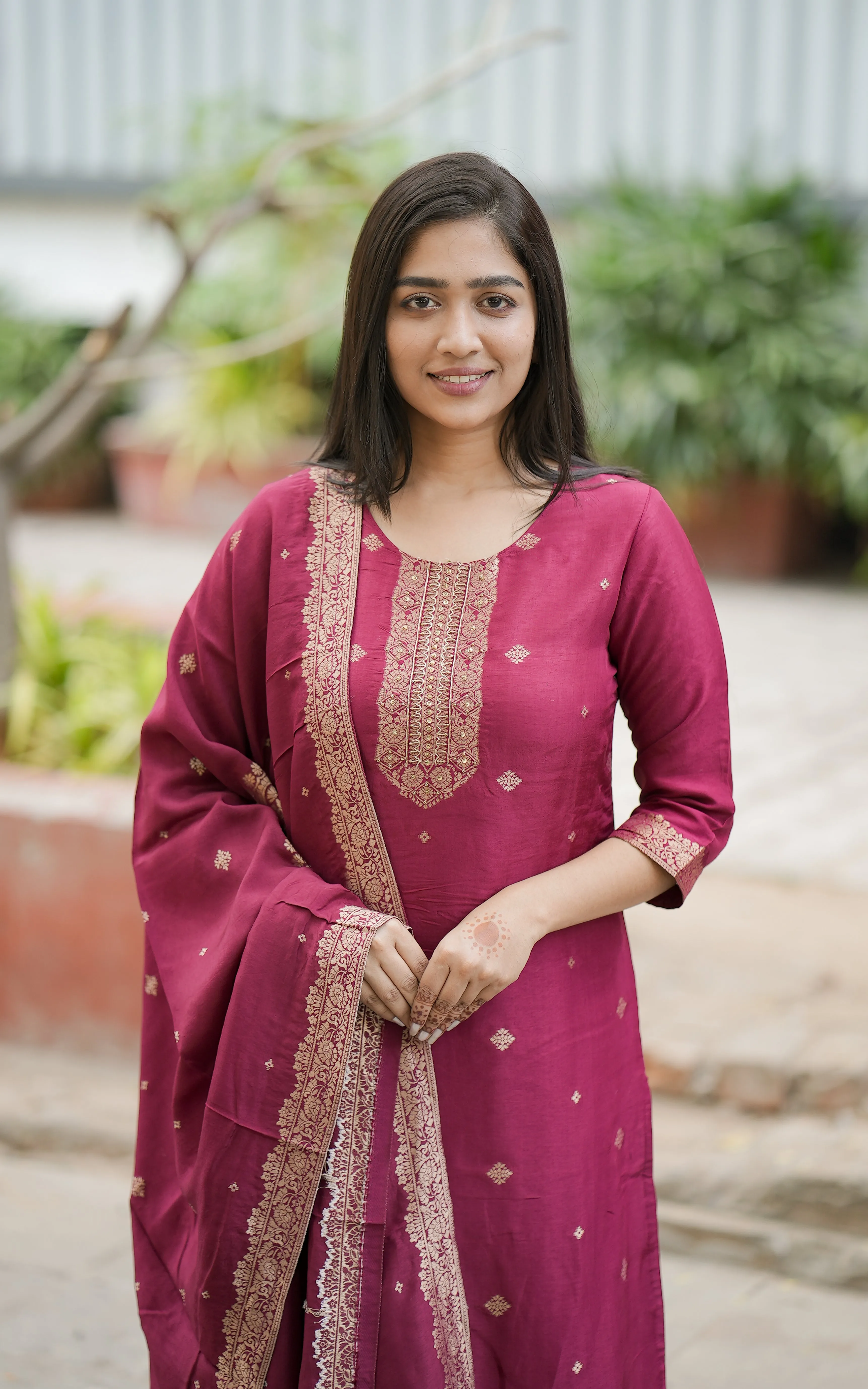 Suhana Maroon (Kurti  Dupatta)