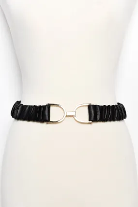 Tanyel Black Ruched Stretch Waist Belt