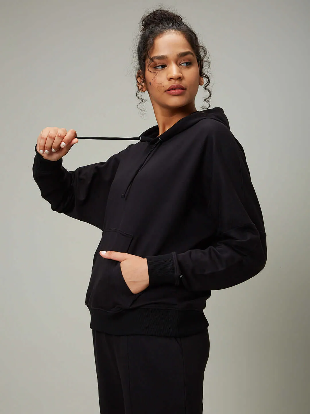 Terry All Weather Black Sweatshirt