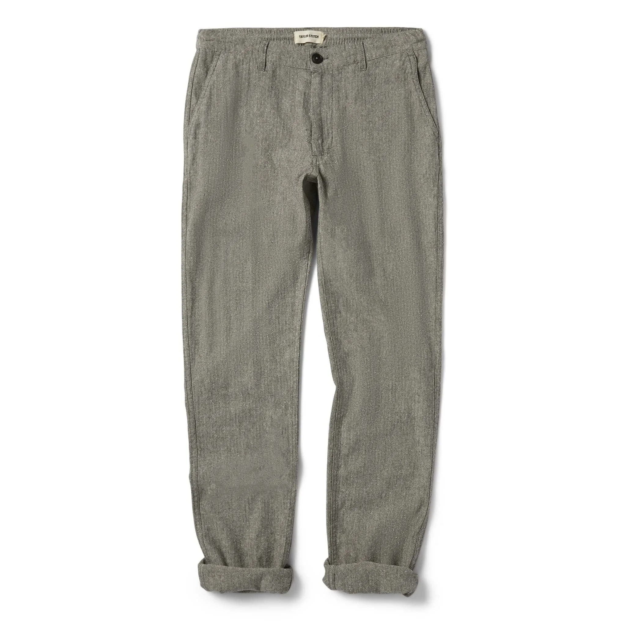 The Easy Pant in Charcoal Herringbone