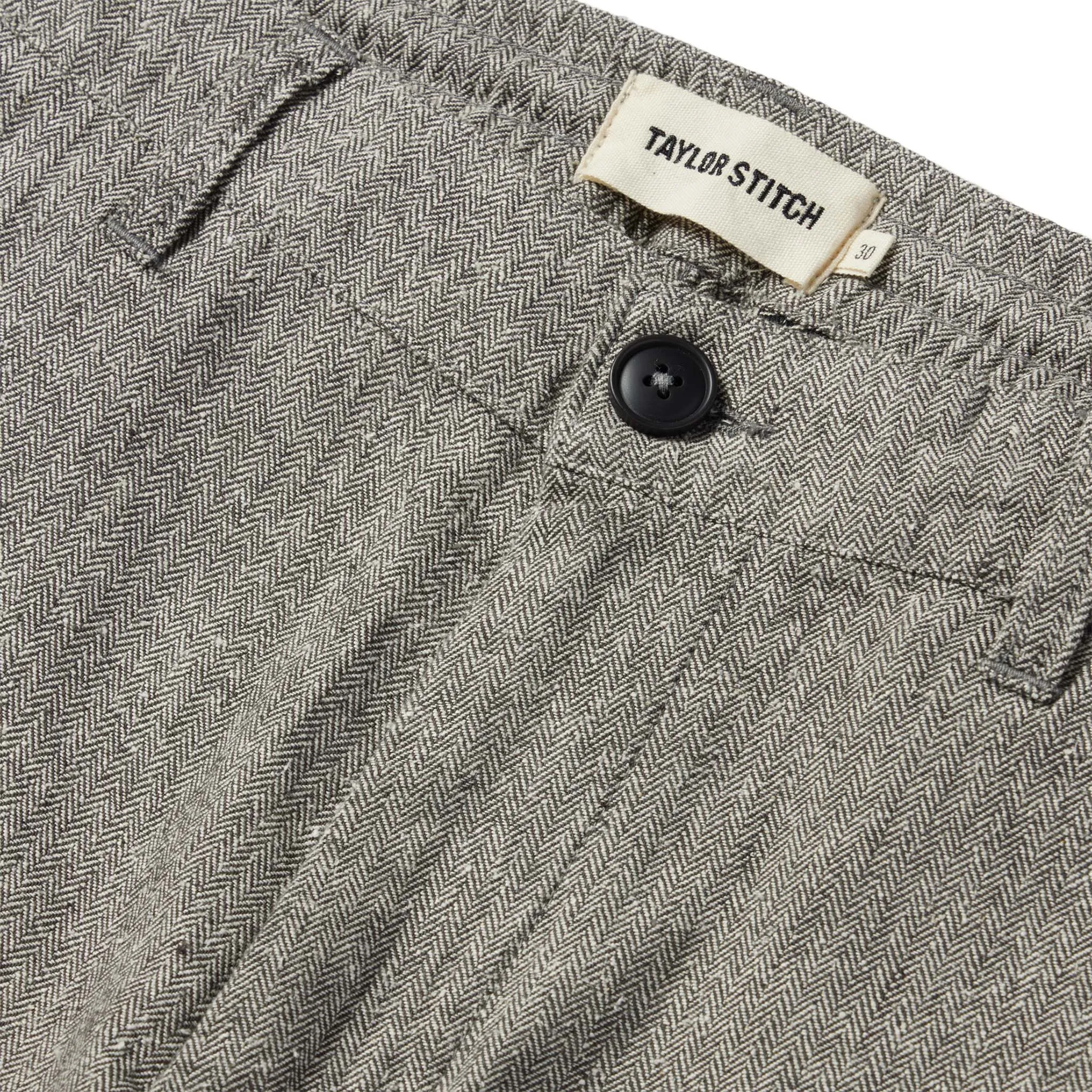 The Easy Pant in Charcoal Herringbone