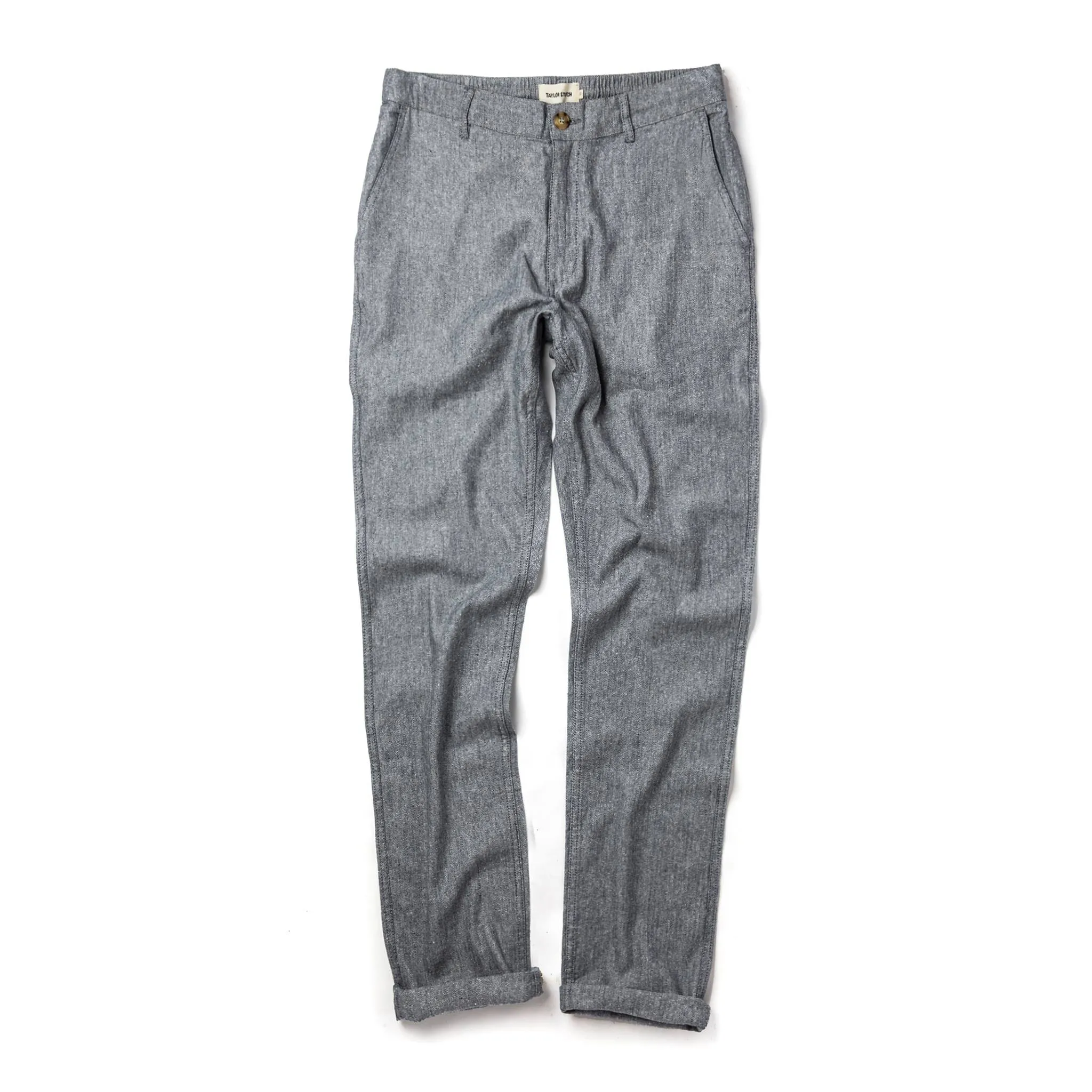 The Easy Pant in Navy Linen Herringbone