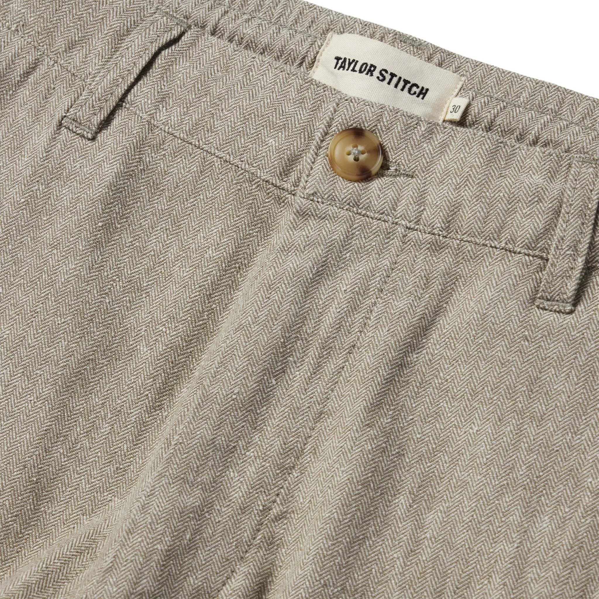 The Easy Pant in Olive Herringbone