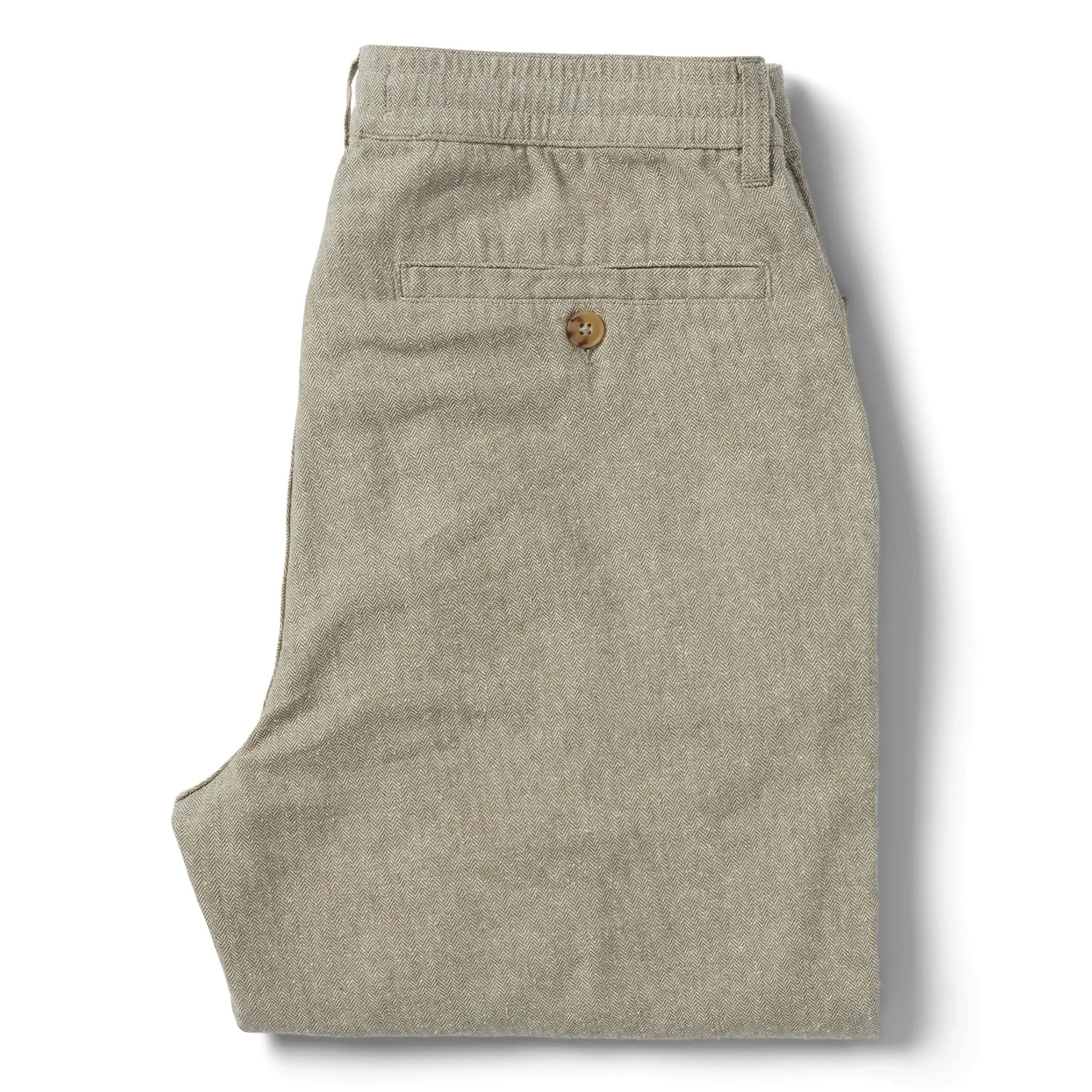 The Easy Pant in Olive Herringbone