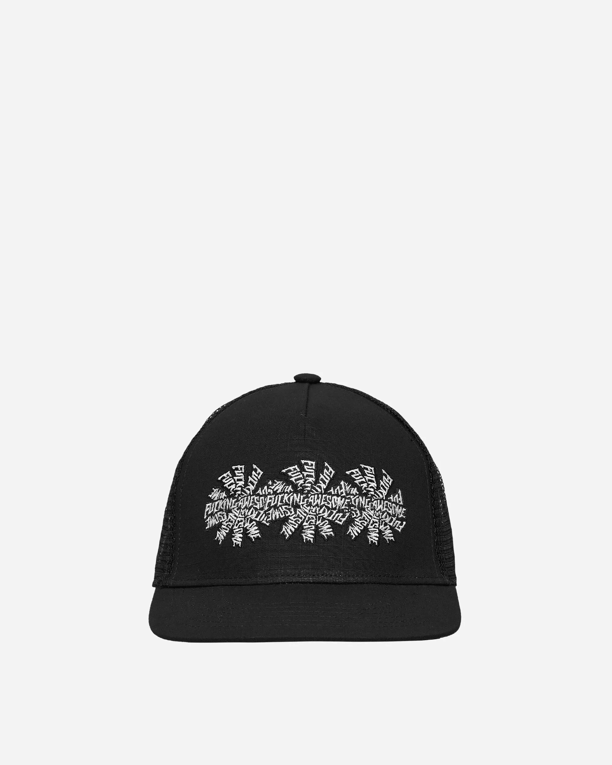 Three Sprial Trucker Hat Black