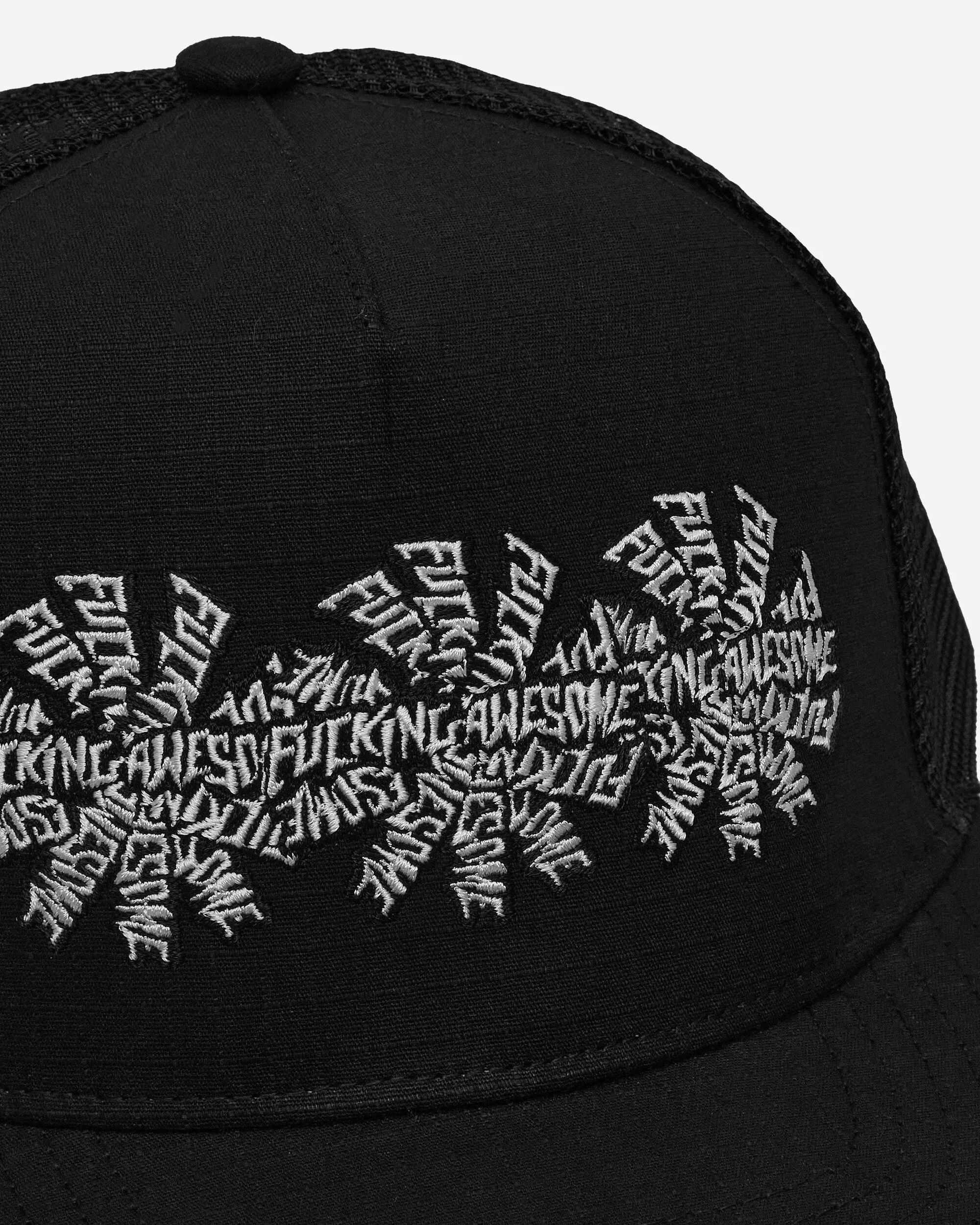 Three Sprial Trucker Hat Black