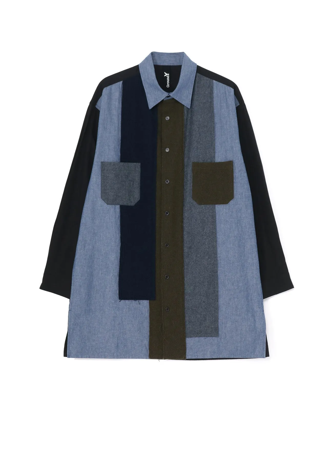 VARIOUS MATERIAL COMBINATION DESIGN BIG SHIRT