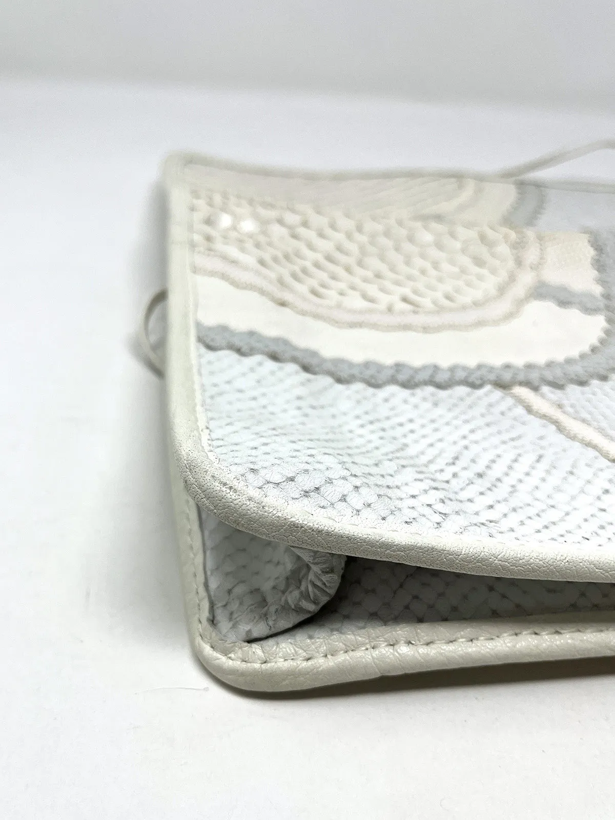 Vintage Carlos Falchi Cream & Gray Snakeskin Purse