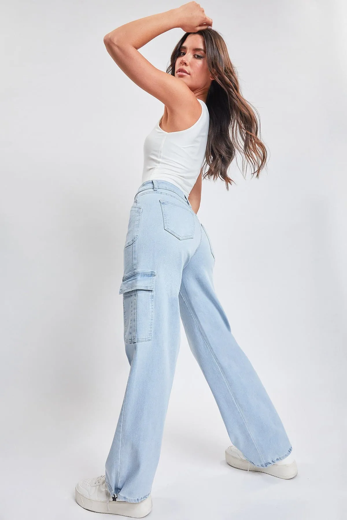 Women's Cargo Jeans with Bungee Hem