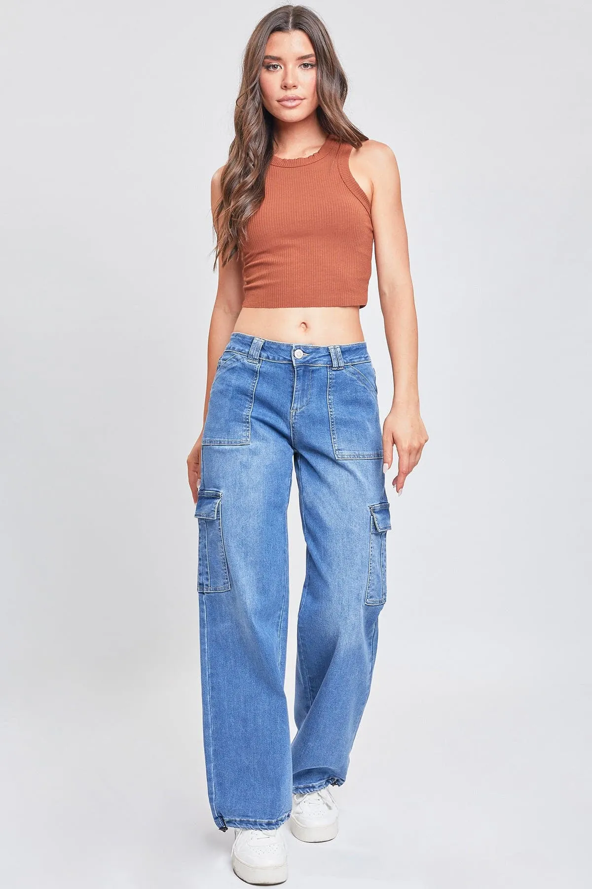 Women's Cargo Jeans with Bungee Hem