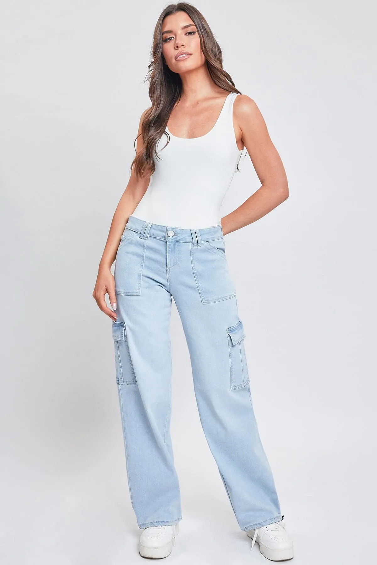 Women's Cargo Jeans with Bungee Hem