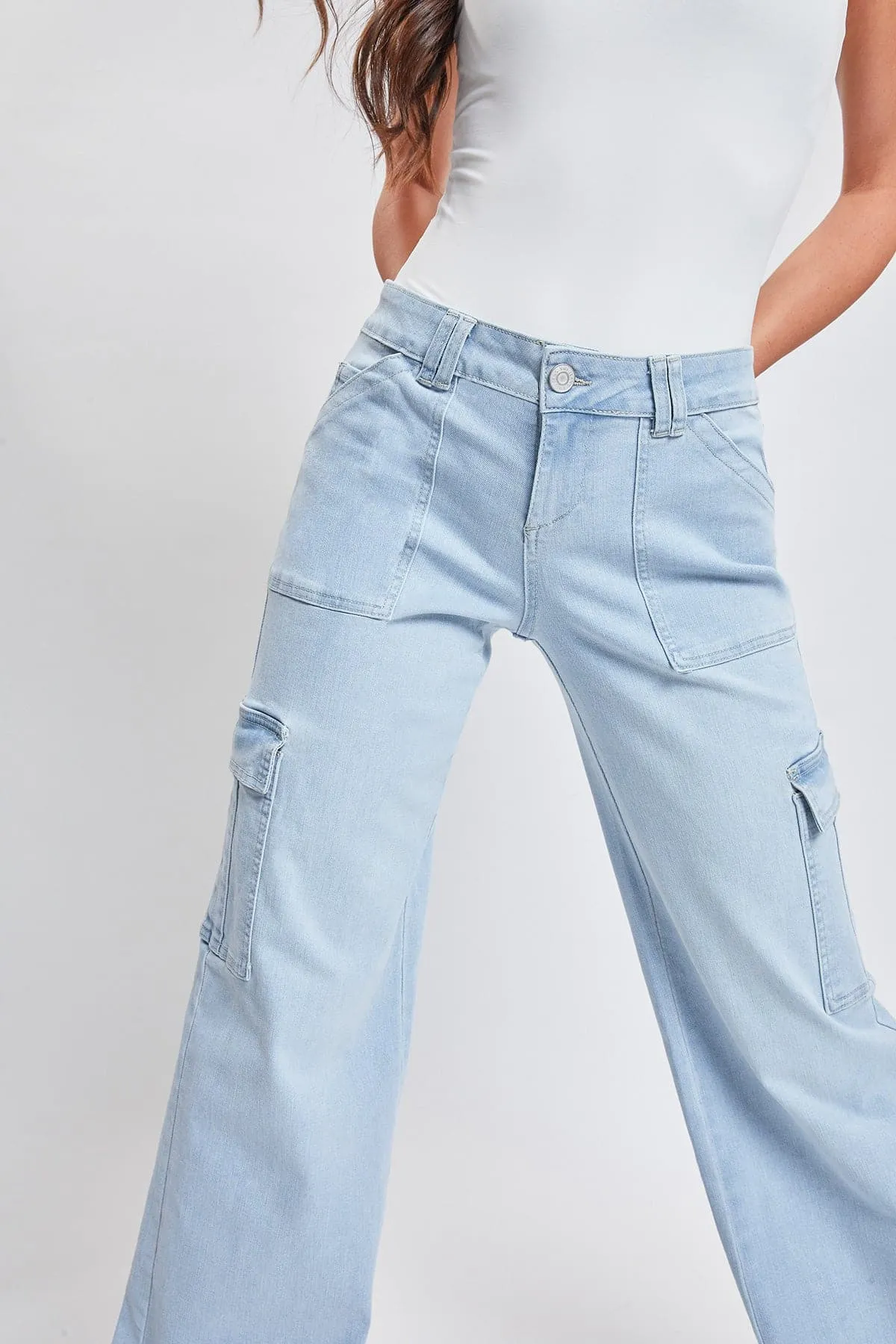 Women's Cargo Jeans with Bungee Hem