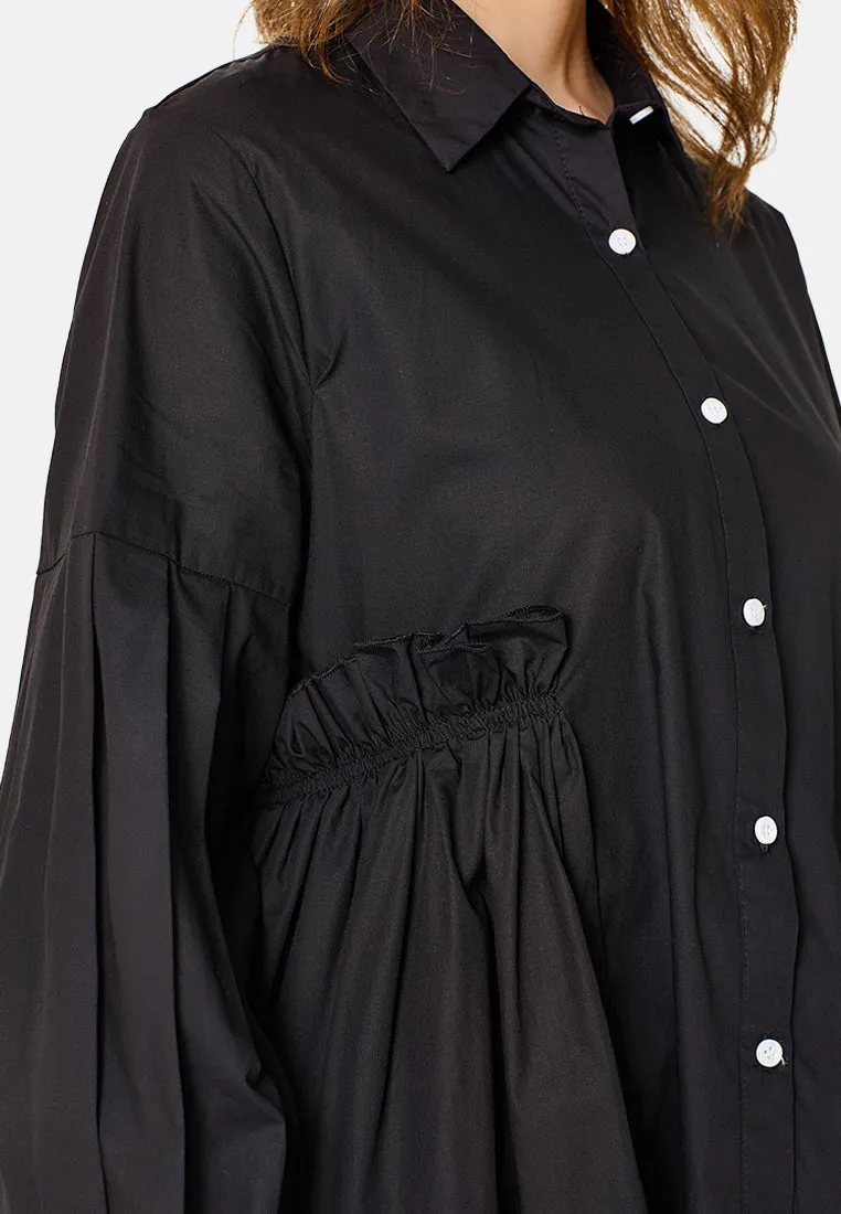 women's pleated shirt dress