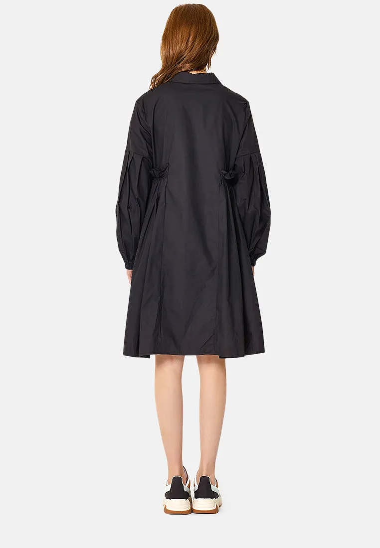 women's pleated shirt dress