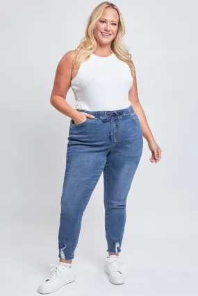 Women's Plus Size High Rise Denim Ankle Joggers