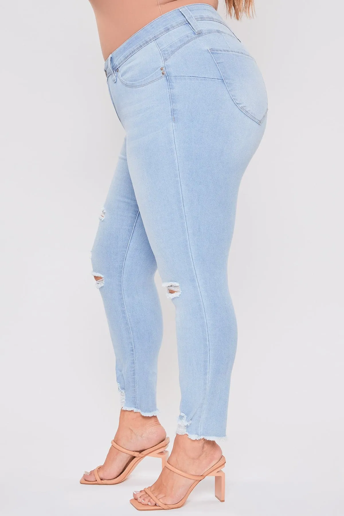 Women's Plus WannaBettaButt Distressed Denim Ankle Jeans-Sale