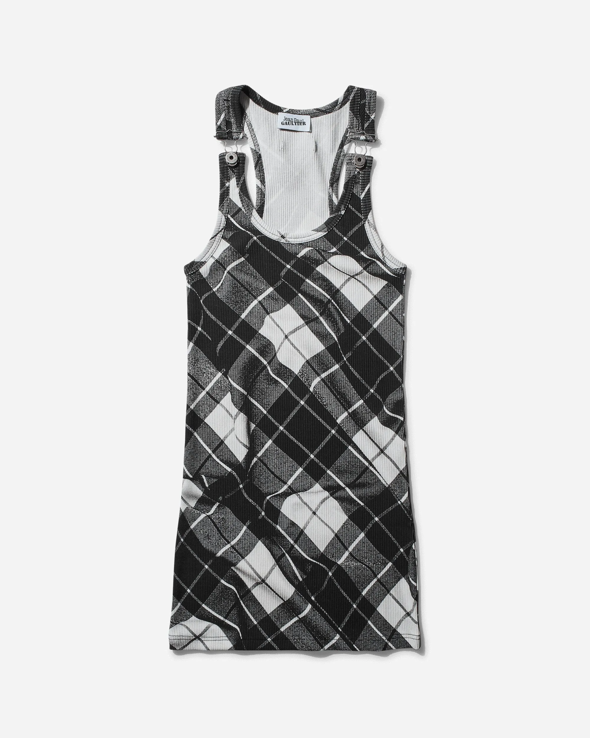 Women's Strapped Tartan Dress Black / Grey / White