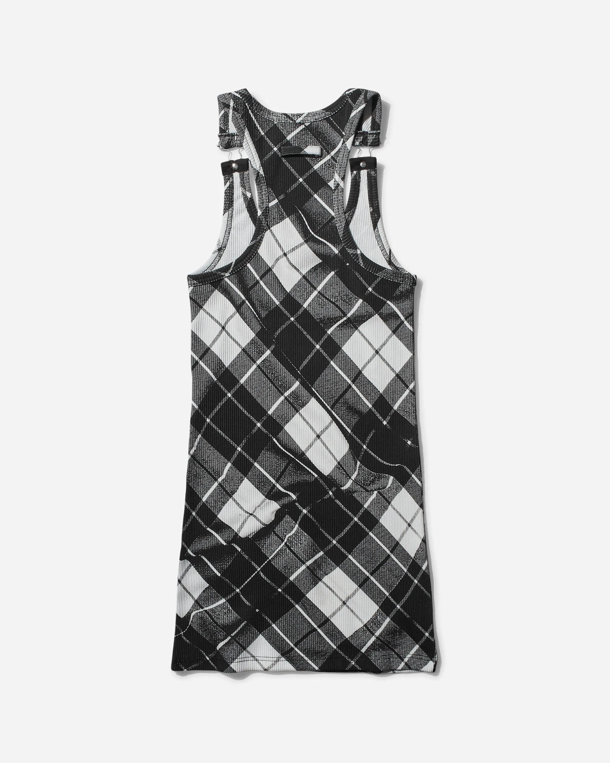 Women's Strapped Tartan Dress Black / Grey / White