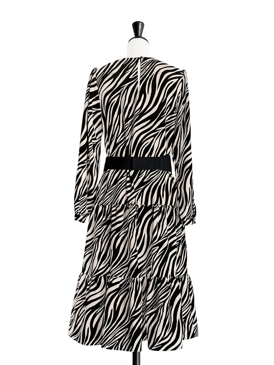 Zebra Chic 2-in-1 Mid-Length Tiered Flowy Dress