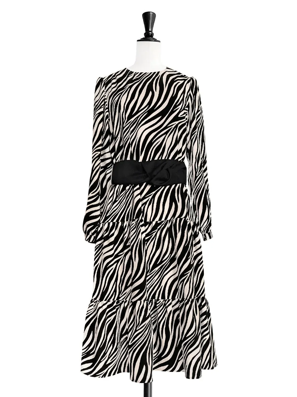 Zebra Chic 2-in-1 Mid-Length Tiered Flowy Dress